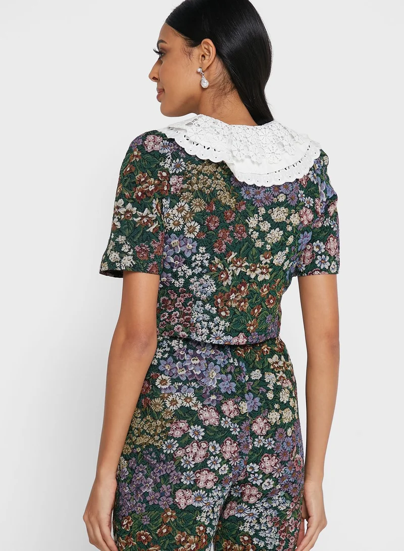 sister jane Button Detail Printed Top