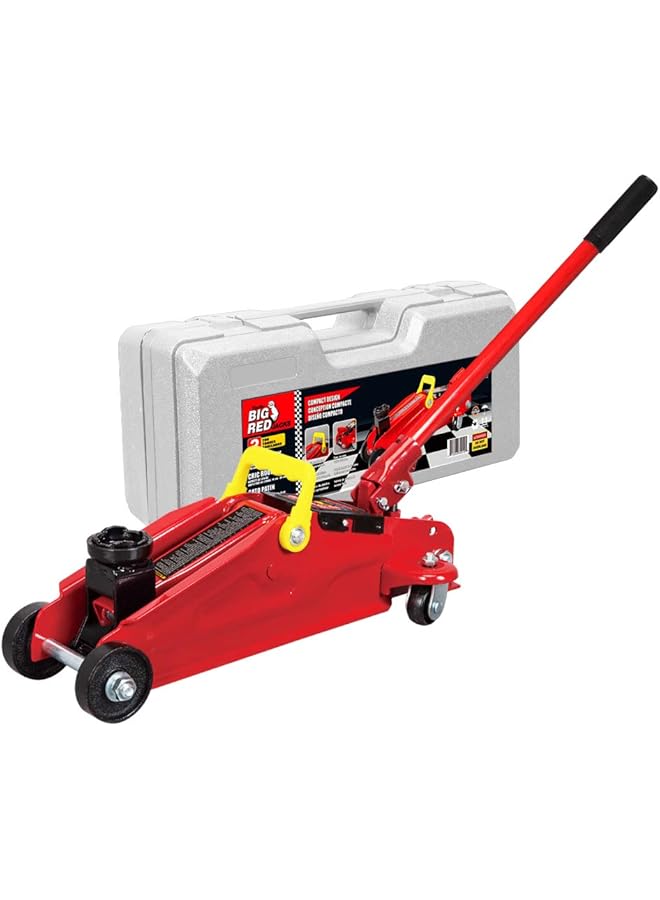 BIG RED T82012 Torin Hydraulic Trolley Service/Floor Jack With Blow Mold Carrying Storage Case, 2 Ton (4,000 Lb) Capacity, Red - Image 1