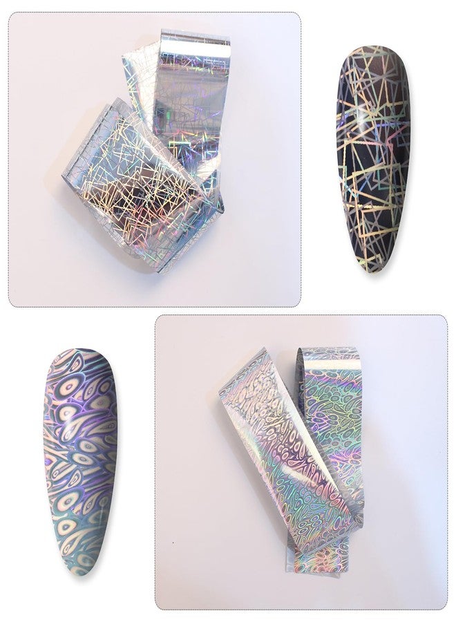 DANNEASY 15 Roll Iridescent Nail Foil Transfer Holographic Nail Foils Sheets Aurora Nail Stickers Laser Starry Sky Nail Art Foil Nails Design 3D Nail Decoration - Image 3