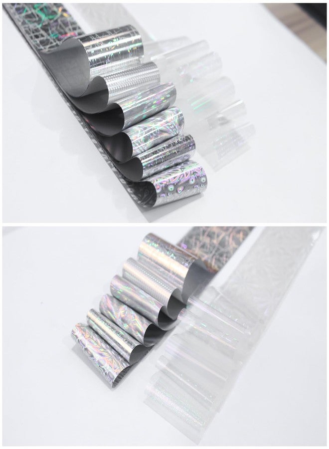 DANNEASY 15 Roll Iridescent Nail Foil Transfer Holographic Nail Foils Sheets Aurora Nail Stickers Laser Starry Sky Nail Art Foil Nails Design 3D Nail Decoration - Image 5