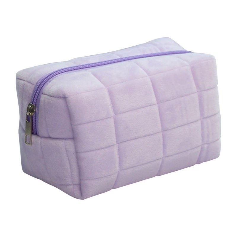 Plush Velvet Makeup Bag - Large Capacity Portable Heart Shaped Cosmetic Bag for Travel Home Girls Gift For Her - Image 1