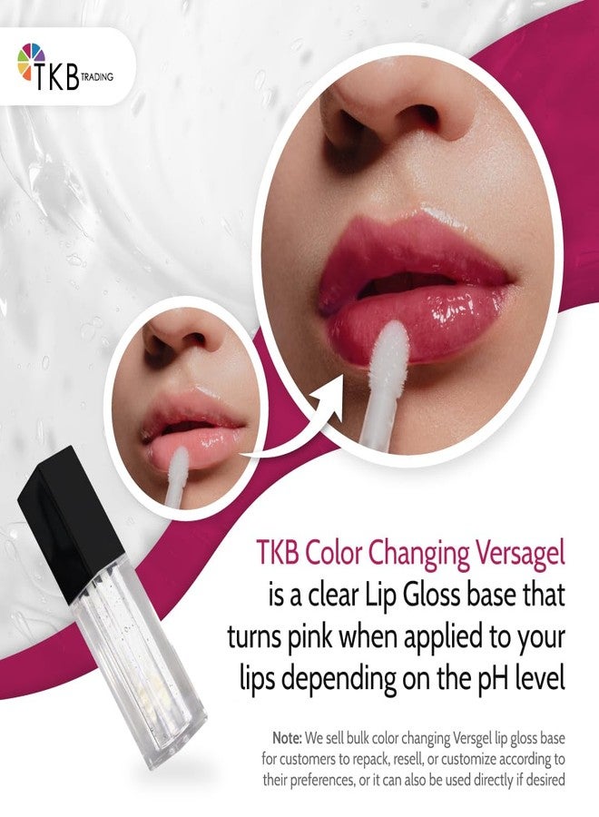TKB Trading, LLC TKB Color Changing Versagel Lip Gloss Base| Clear to Pink| Vegan, Cruelty-Free, Long-Lasting| DIY Customizable with Pigments, Glitters| Made in USA (15 Ounce (Pack of 1)) - Image 2