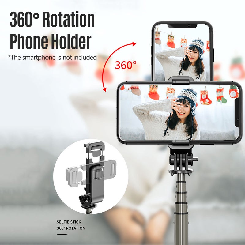 2-in-1 Selfie Stick Tripod Stand Telescoping with Phone Holder Remote Controll Compatible with iPhone Samsung Huawei Smartphones for Selfie Live Streaming Video Recording Online Meeting Chatting - Image 5