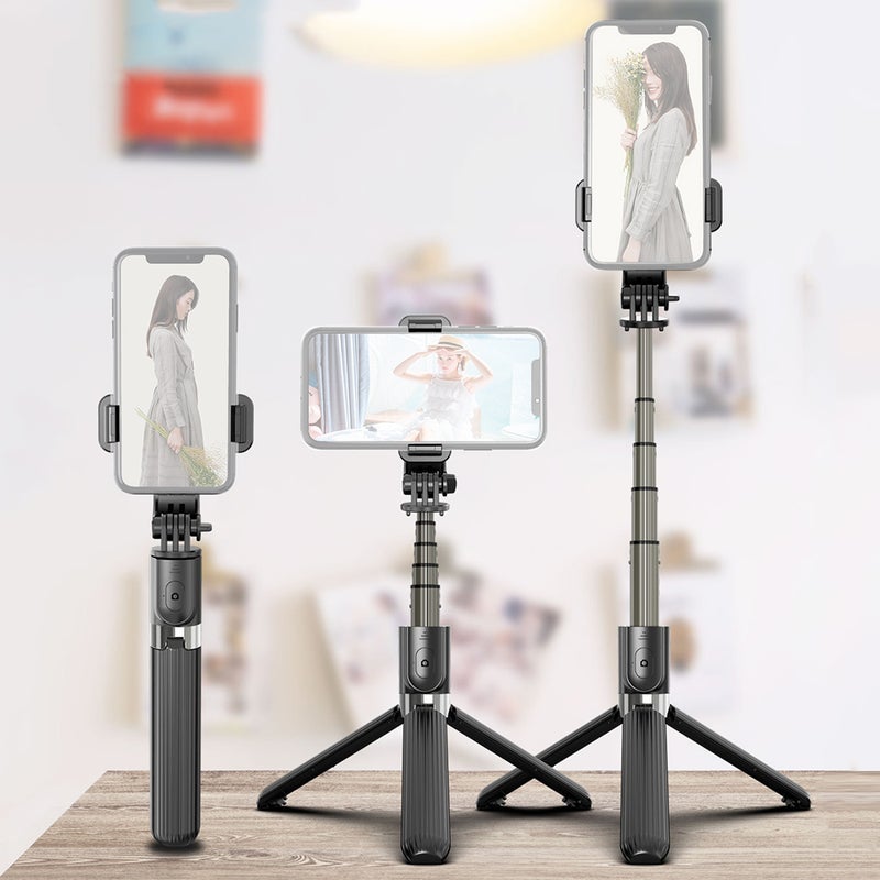 2-in-1 Selfie Stick Tripod Stand Telescoping with Phone Holder Remote Controll Compatible with iPhone Samsung Huawei Smartphones for Selfie Live Streaming Video Recording Online Meeting Chatting - Image 2