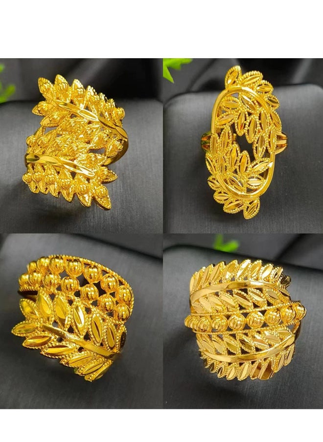 Generic - Gold-Plated Ajustable Size Wheat Index Finger RIng Niche design Middle East Stlye Fashion Simple Open Ring - Image 1