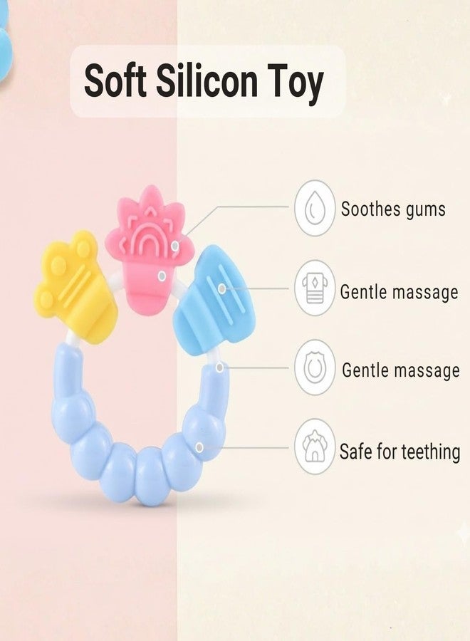 BUBBLINO JingleJoy Teether Rattle and Teether Combo Toy for Babies 3 Months Plus Colorful Safe Baby Teething Toy with Easy Grip Handle Gentle Chew Design for Daily Play and Comfort - Image 5