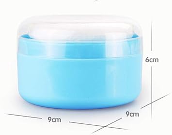 Quupy Talcum Powder Puff BoxBaby AfterBath Powder Puff Box Empty Body Powder Containerwith Powder Puffs and SifterPerfect for TravelBlue - Image 5