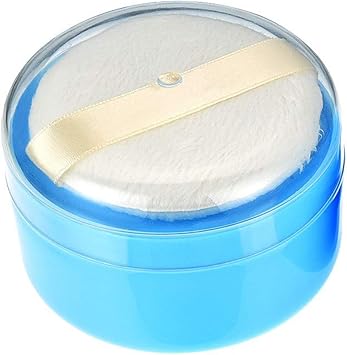 Quupy Talcum Powder Puff BoxBaby AfterBath Powder Puff Box Empty Body Powder Containerwith Powder Puffs and SifterPerfect for TravelBlue - Image 4