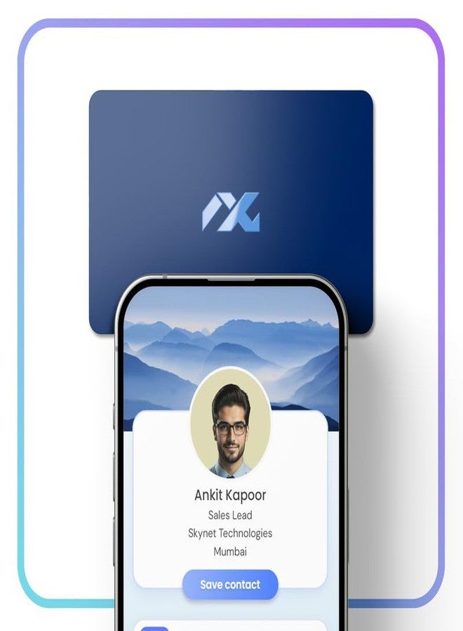 Nxt Cards Premium Business Card - NFC & QR Enabled - Blue - Digital Visiting Card - Just Tap to Share Contact - Smart Networking Card with Advanced NFC Technology - Image 1