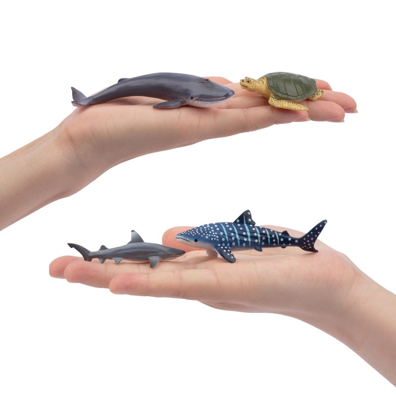 TOYMANY 24pcs Mini Ocean Animal Figurines: Realistic Cake Toppers with Sharks, Whales & Octopus - Great for Kids' Parties, Gifts & School Projects - Image 4