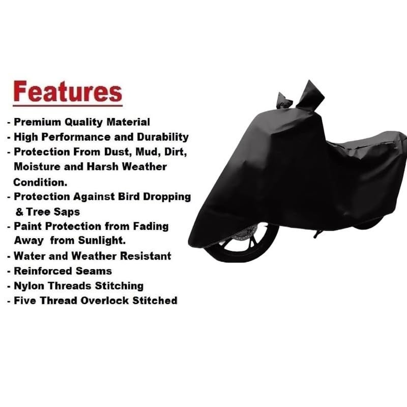 RABABLI Bike Body Cover Compatible with Hero HF Deluxe i3S with All Variants Scratch-Proof, Buckle Belt – Rain, UV & Dust Resistant Windproof & All-Weather Shield (Black Color) - Image 5