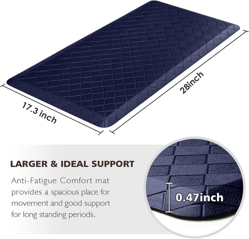 HappyTrends Kitchen Runner Rugs Anti-Fatigue mats,17.3"x 28",Non Slip Waterproof Ergonomic Comfort Mat for Kitchen, Floor Home, Office, Sink, Laundry,Blue - Image 2