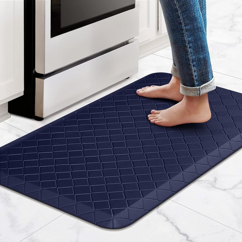HappyTrends Kitchen Runner Rugs Anti-Fatigue mats,17.3"x 28",Non Slip Waterproof Ergonomic Comfort Mat for Kitchen, Floor Home, Office, Sink, Laundry,Blue - Image 1