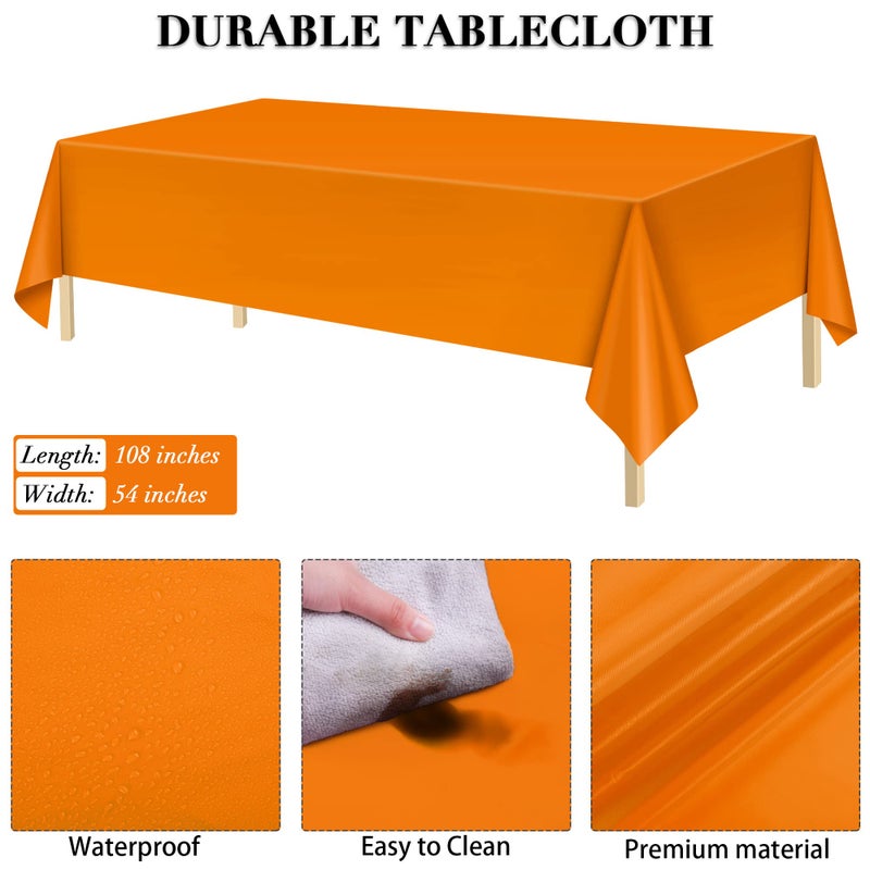 ADXCO 169-Piece Orange Party Pack: Plates  Cups  Napkins  Utensils  Tablecloth for 24 Guests - Orange Wedding or Birthday Party Decorations - Image 3