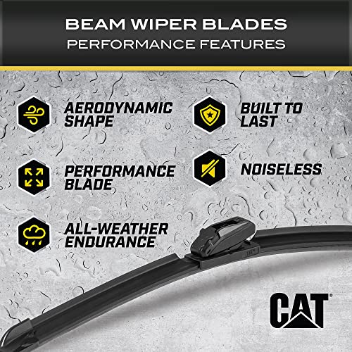CAT C2.0 Wiper Blades (2-Pack), Front or Rear Wiper Blades for Cars SUVs Trucks, Direct OEM Replacement, Heavy Duty Streak-Free All Seasons Silent Crystal Clear Easy Installation - 22" + 22" - Image 2