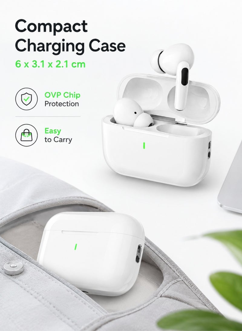 Leoxol Wireless Earbuds | 16 Hour Battery TWS Bluetooth Earphones | Touch Control In Ear Headphones With Charging Case White - Image 2