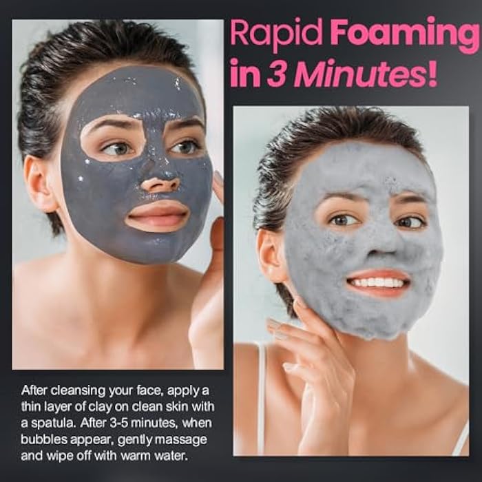 RIHAKO Stocking Stuffers for Women Carbonated Bubble Clay Mask -Exfoliation Face Mask | Detoxing Clay Mask for Blackhead Removal,Dull Skin,Skincare Facial Mask for Controlling Oil and Refining Pores - Image 4