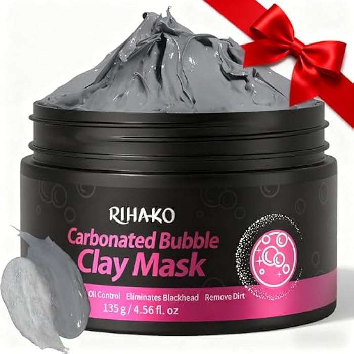 RIHAKO Stocking Stuffers for Women Carbonated Bubble Clay Mask -Exfoliation Face Mask | Detoxing Clay Mask for Blackhead Removal,Dull Skin,Skincare Facial Mask for Controlling Oil and Refining Pores - Image 1