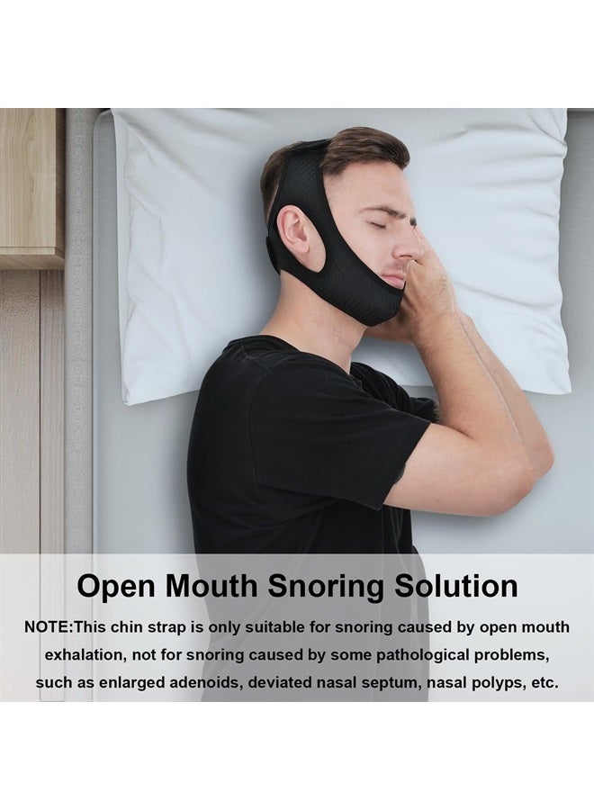 Vosaro Anti Snore Chin Strap [Upgraded], Vosaro Snoring Solution Effective Anti Snore Device, Adjustable and Breathable Stop Snoring Head Band for Men Women, Black - Image 2