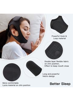 Vosaro Anti Snore Chin Strap [Upgraded], Vosaro Snoring Solution Effective Anti Snore Device, Adjustable and Breathable Stop Snoring Head Band for Men Women, Black  - Image 3
