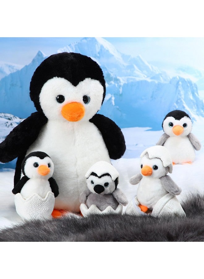 Aoriher Aoriher 7 Pcs Penguin Stuffed Animal Sets 14 Inch Mommy Penguin and Plush Babies with 2 Eggs Wrapping Soft Cute Animal Plushie for Graduation Kids Exchange Gifts  - Image 5