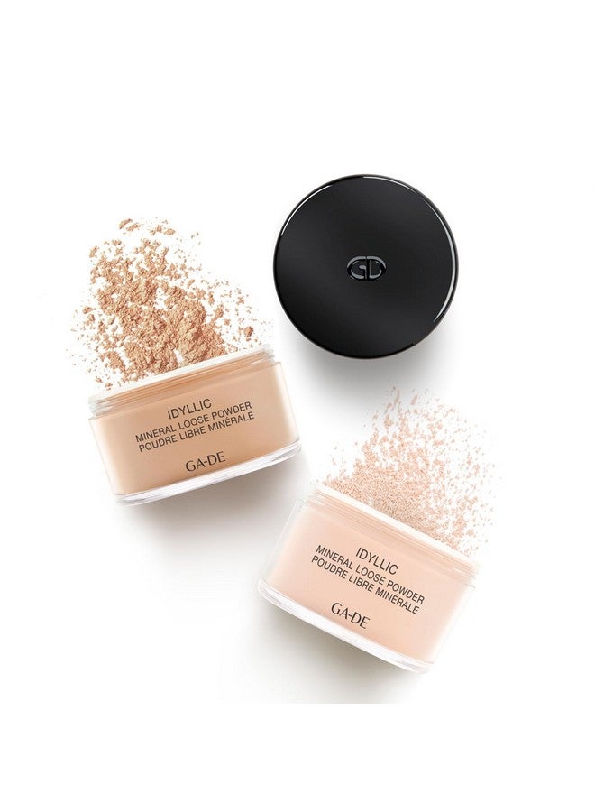 GA-DE Idyllic Mineral Loose Powder Lightweight Setting Powder Makeup Provides Antioxidant Protection And Blurs Imperfections 100 Nude 0.88 Oz - Image 5
