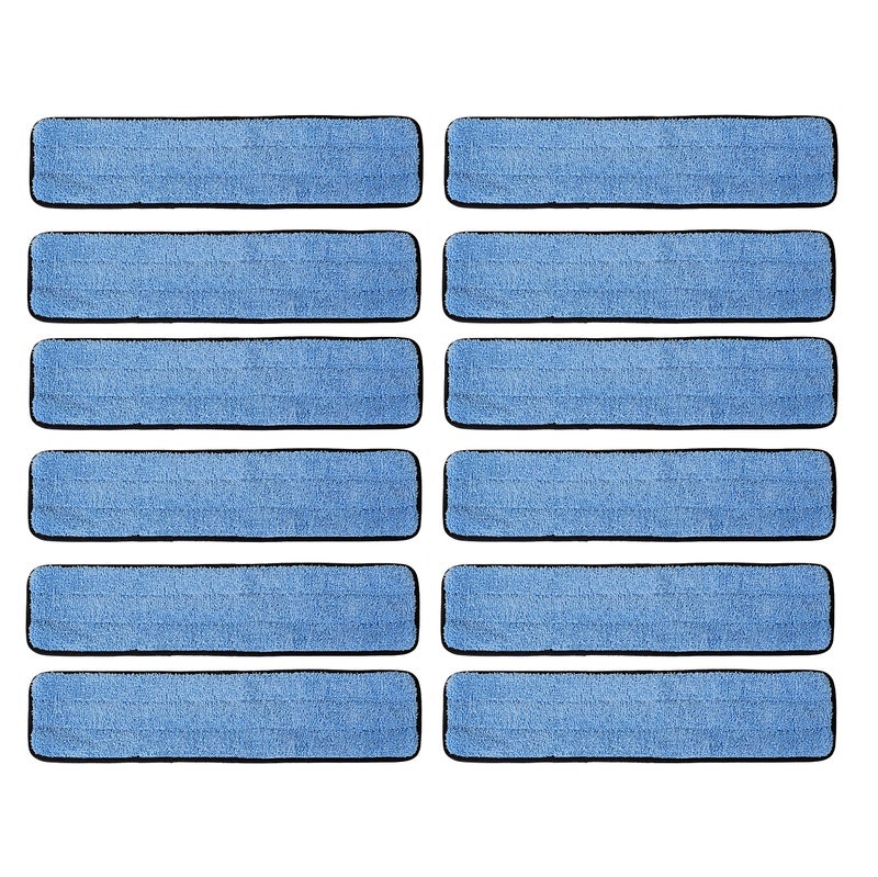 Real Clean 18 inch Microfiber Wet Mop Refill Pads for Flat Microfiber Mop Frames (Pack of 12) - Image 1