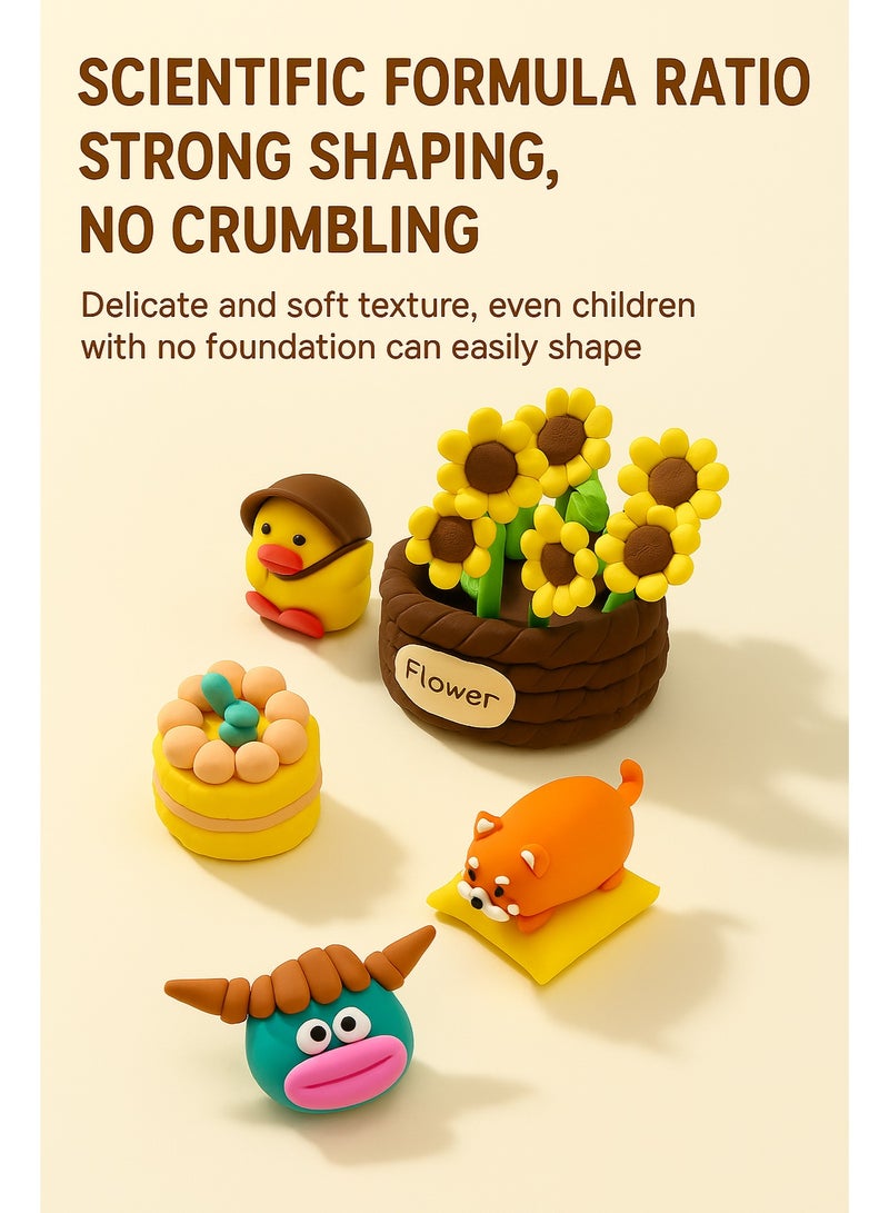 36 Colors Air Dry Foam Clay Kit – DIY Modeling Clay with Handy Carry Bag Stickers & Sculpting Tools, Non-Toxic Soft Magic Clay for Kids Art Crafts(Blue) - Image 5