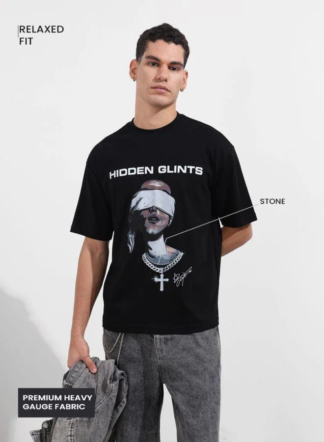 The Indian Garage Co Men Relaxed Fit Graphic Printed Crew Neck Half Sleeves T-Shirt