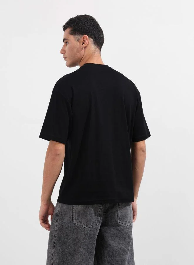 The Indian Garage Co Men Relaxed Fit Graphic Printed Crew Neck Half Sleeves T-Shirt