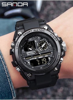 Sanda SANDA Men Sports Quartz Watches Dual Display LED Electronic Digital Wristwatches Waterproof Military Watch  - Image 4