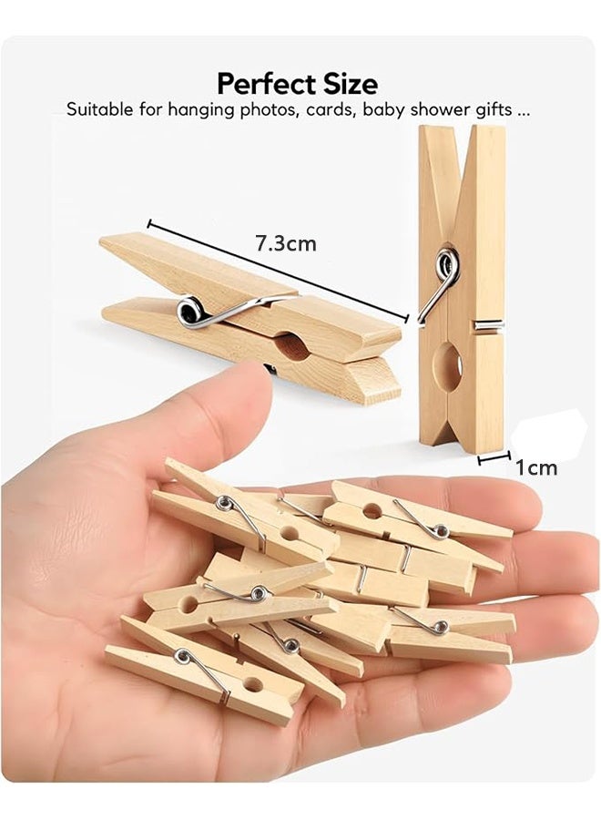 48 Pcs Wooden Clothespins Heavy Duty Natural Wood Laundry Clips, Strong Grip Clothes Pegs for Hanging Clothes, Photos, Crafts, DIY Projects, Home Kitchen Drying Rack Accessories, Reusable Eco-Friendly Clips - Image 2