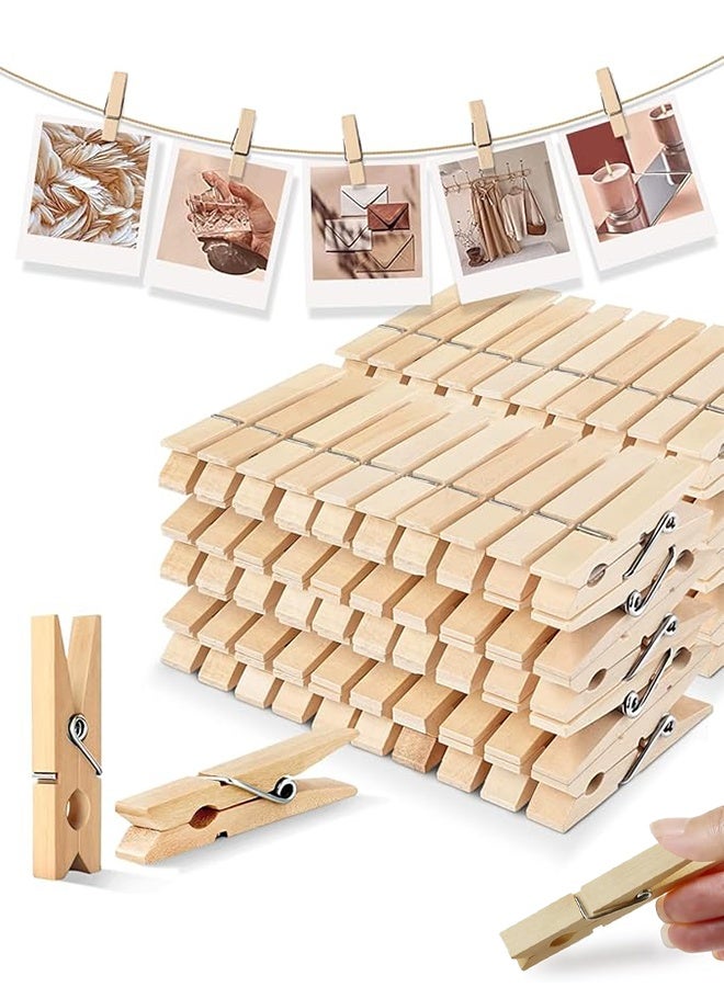 48 Pcs Wooden Clothespins Heavy Duty Natural Wood Laundry Clips, Strong Grip Clothes Pegs for Hanging Clothes, Photos, Crafts, DIY Projects, Home Kitchen Drying Rack Accessories, Reusable Eco-Friendly Clips - Image 1
