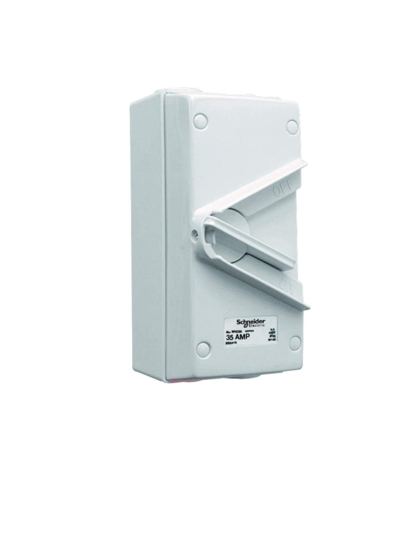 Schneider Electric 35A 440V Surface Mount Double Pole Isolating Switch IP66 weatherproof - Image 2