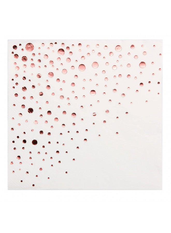 The Essential Concierge Stylish Rose Gold Napkins -Disposable Rose Gold Cocktail Napkins - 100 Rose Gold Napkins for Party - 5x5 Inch Rose Gold Napkins for Wedding - 3- Ply Rose Gold Paper Napkins- Rose Gold Dessert Napkins - Image 2