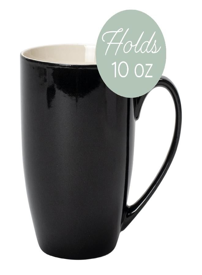 Elanze Designs Pearlescent Sand Finish 10 ounce New Bone China Coffee Cup Mugs Set of 4 - Image 3