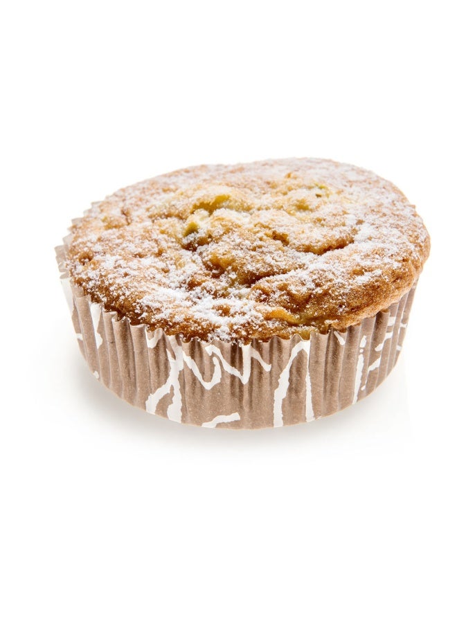 Restaurantware Premium 3.2 Inch, 4 Ounce Baking Cups: Regular-Ridged Round Paper Baking Cups Perfect for Muffins, Cupcakes or Mini Snacks - Brown Chocolate Wisp Print Design - Disposable - 200ct Box - Image 2