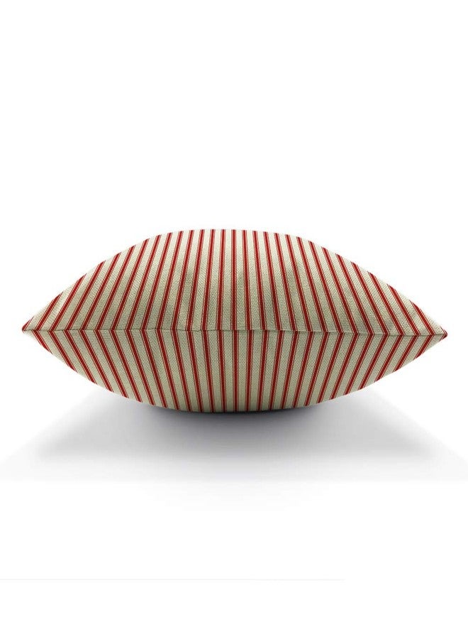 AOYEGO Red Vertical Stripe Throw Pillow Cover Streaks Red and White Line Background Fashion Striped Simple Repeat Pillow Case 18x18 Inch Decorative Men Women Room Cushion Cover for Home Couch - Image 5