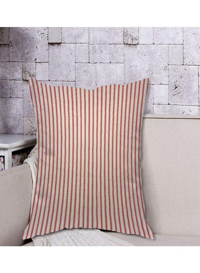 AOYEGO Red Vertical Stripe Throw Pillow Cover Streaks Red and White Line Background Fashion Striped Simple Repeat Pillow Case 18x18 Inch Decorative Men Women Room Cushion Cover for Home Couch - Image 4