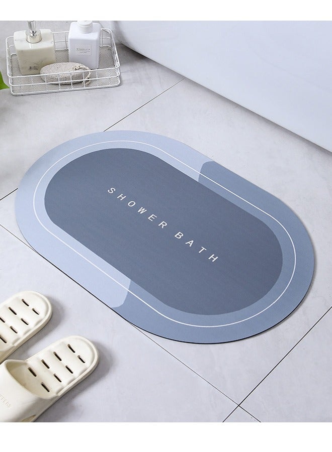 ZCM-HAPPY Super Absorbent Soft Floor Carpet Slip-Resistant Bathing Room Rug, Diatom Mud Microfiber Bath Mat, Strong Quick-Drying, Easy to Clean 50x80cm - Image 1