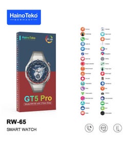 Haino Teko Smart Watch GT5 Pro Round Screen AMOLED Display with 3 Pair Straps and Wireless Charger  - Image 2