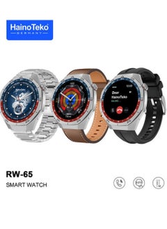 Haino Teko Smart Watch GT5 Pro Round Screen AMOLED Display with 3 Pair Straps and Wireless Charger  - Image 1