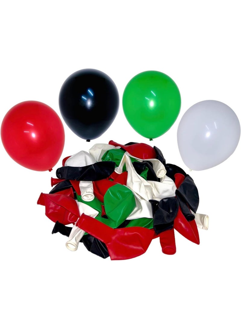 UAE National Day Balloons – 25PCS Red, Green, White & Black Latex Balloons | National Flag Theme | Party Decoration Supplies for UAE National Day, Celebrations & Events - Image 2