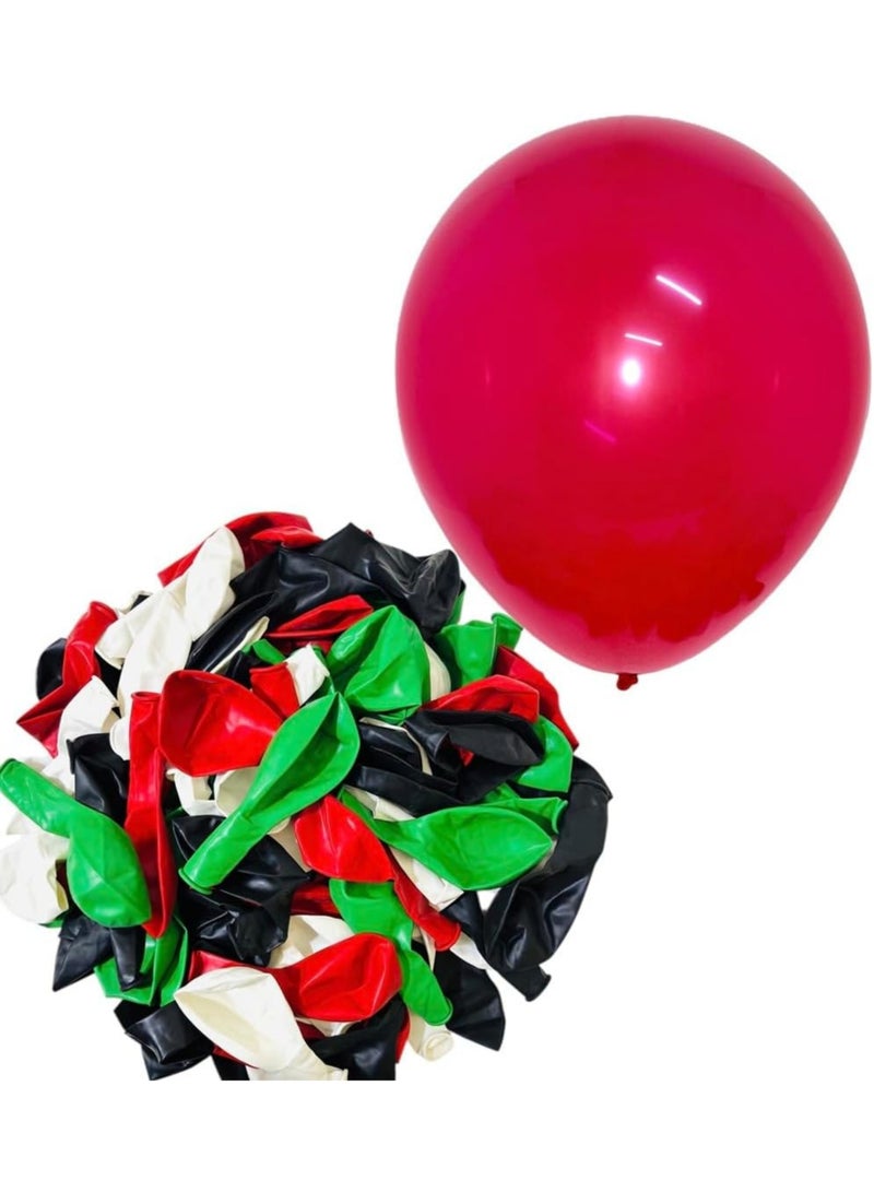 UAE National Day Balloons – 25PCS Red, Green, White & Black Latex Balloons | National Flag Theme | Party Decoration Supplies for UAE National Day, Celebrations & Events - Image 3