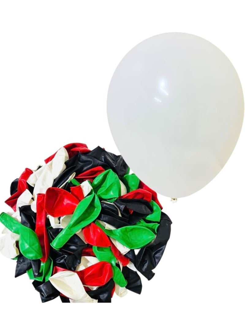 UAE National Day Balloons – 25PCS Red, Green, White & Black Latex Balloons | National Flag Theme | Party Decoration Supplies for UAE National Day, Celebrations & Events - Image 5