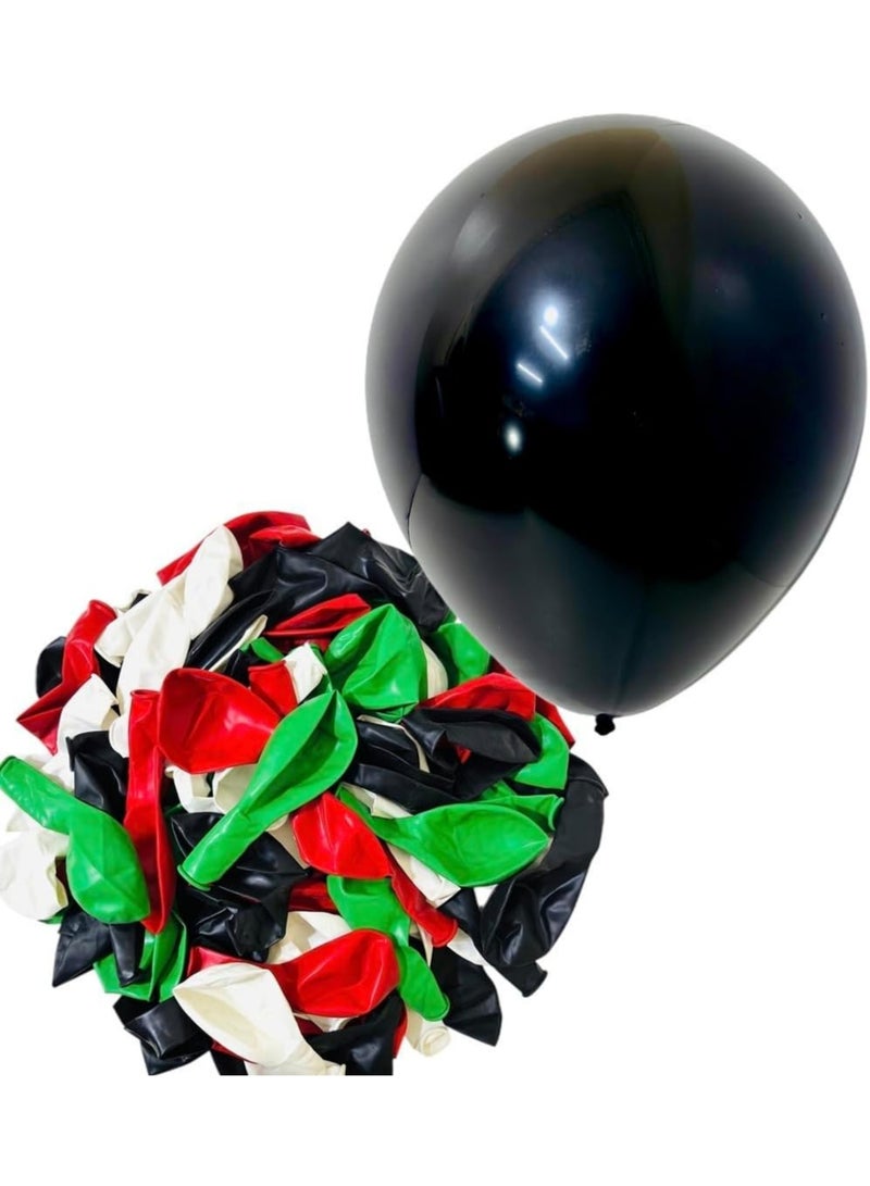 UAE National Day Balloons – 25PCS Red, Green, White & Black Latex Balloons | National Flag Theme | Party Decoration Supplies for UAE National Day, Celebrations & Events - Image 4
