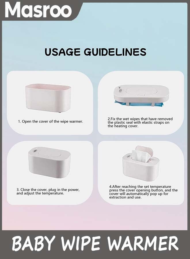 Masroo Baby Wipe Warmer and Baby Wet Wipes Dispenser, 5 Modes of Temperature Heating Control Portable Diaper Wipes Warmer for Newborn Baby, Baby Shower Gifts - Image 3