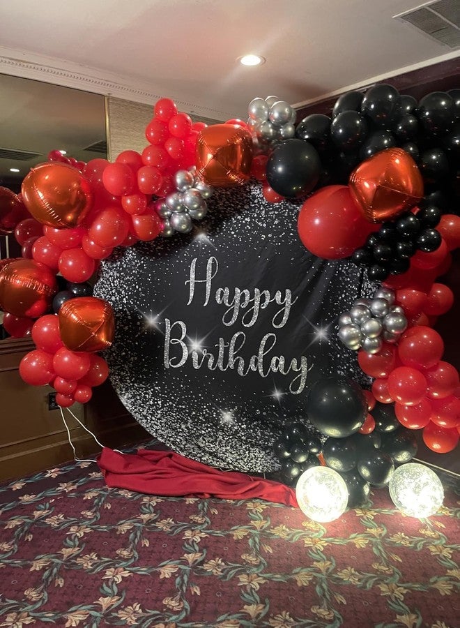 Vibzox 12Pcs Red Round Foil Balloons, 22" 15" 10" 4D Ball Balloons, Metallic Red Foil Balloon for Wedding Birthday Graduation Christmas New Year Party Decoration Supplies Backdrops - Image 5