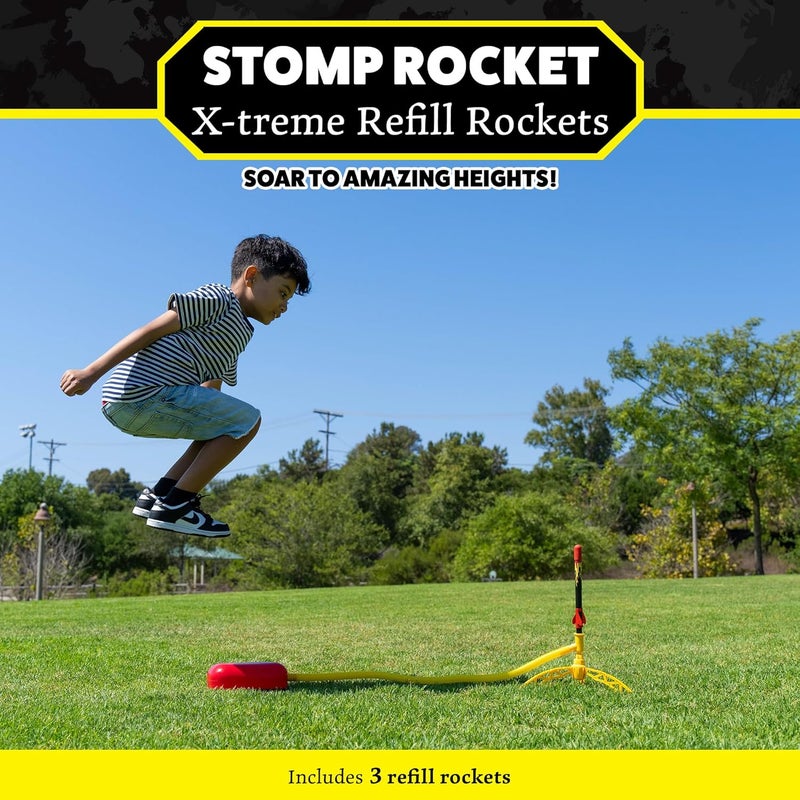 Stomp Rocket X-Treme Rocket Refill Pack - 3 Kid-Powered Rockets for Outdoor Fun - Image 2