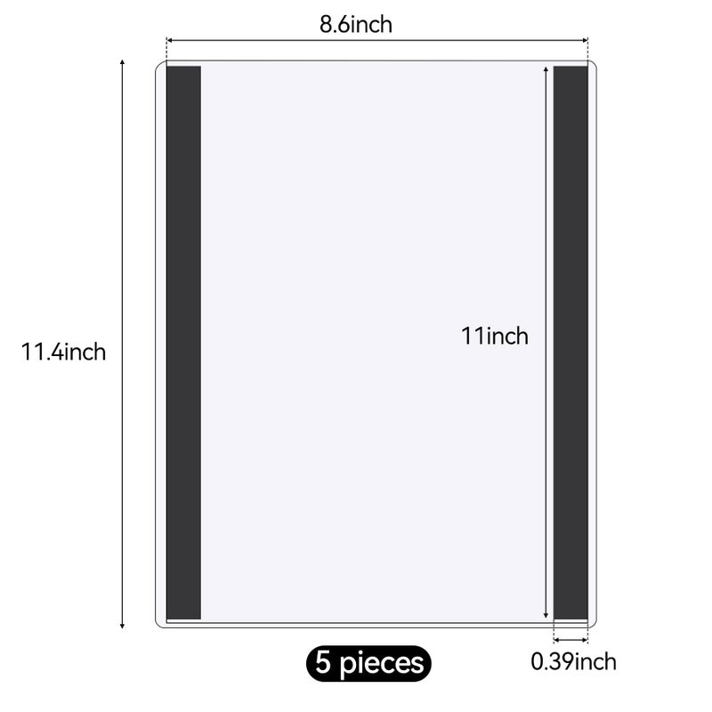 Nufiwra 5 Pcs 8.5'' x 11'' Rigid Magnetic Sign Holders - Clear Plastic Document Frames with Magnet Borders for Letter Size Posters - Perfect for Home, Office, and Store Displays - Image 2